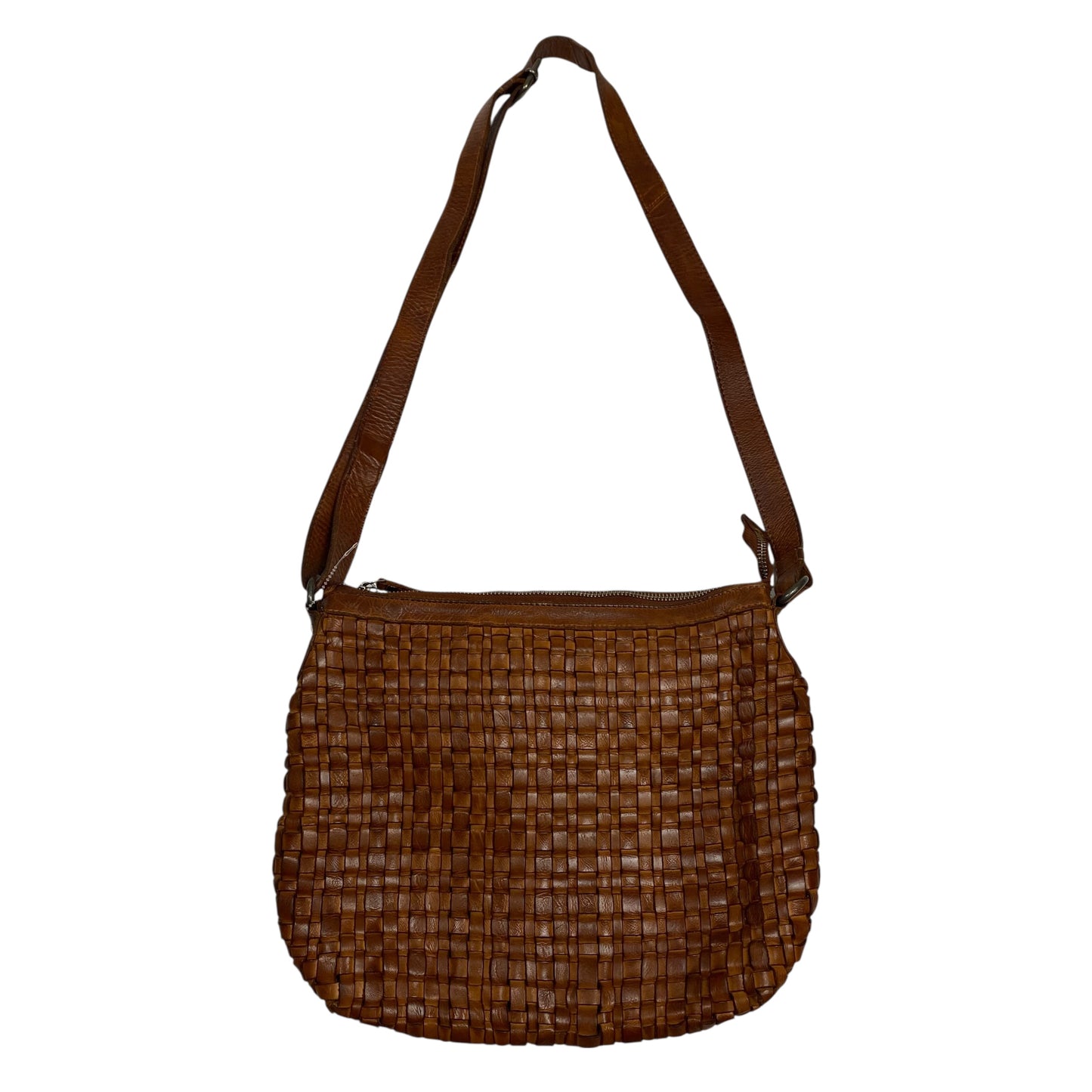 Crossbody Leather By Vilenca In Brown, Size:Medium