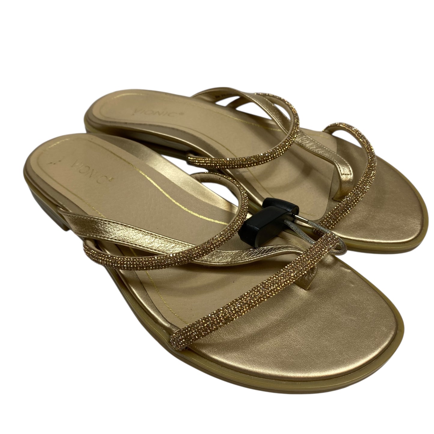 Sandals Flats By Vionic In Gold, Size:8