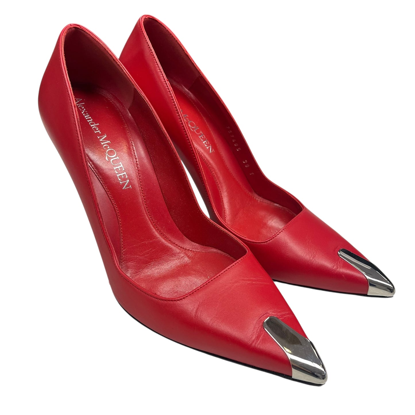 Shoes Luxury Designer By Alexander Mcqueen In Red, Size:9