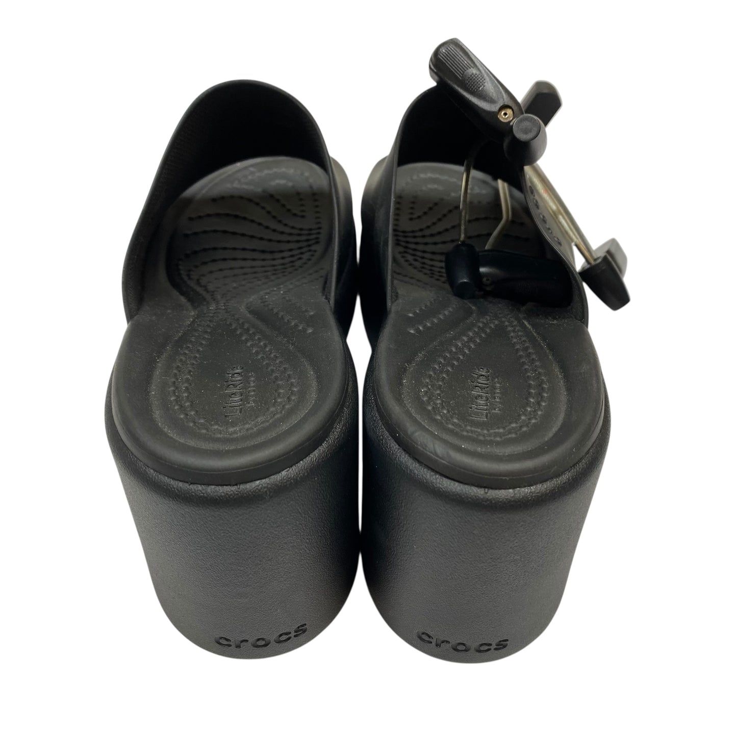 Sandals Heels Block By Crocs In Black, Size:5