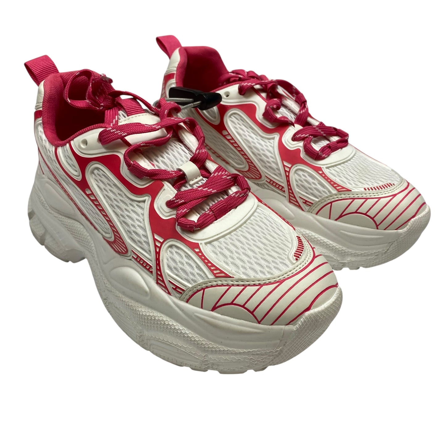 Shoes Sneakers Platform By Steve Madden In Pink & White, Size:9.5