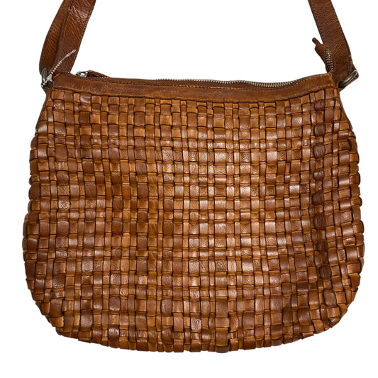 Crossbody Leather By Vilenca In Brown, Size:Medium