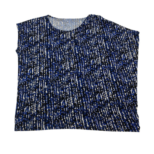 Top Ss By Michael By Michael Kors In Black & Blue, Size:1X