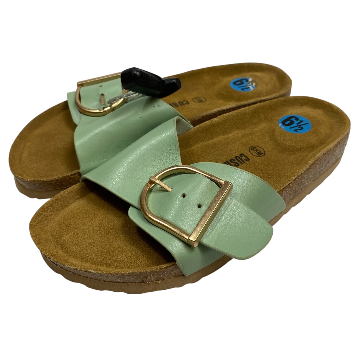 Sandals Flats By Cushionaire In Green, Size:6.5