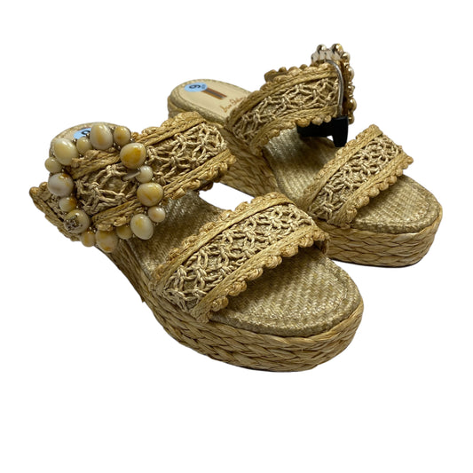Sandals Heels Platform By Sam Edelman In Tan, Size:6