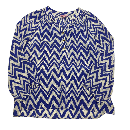 Top Ls Designer By Lilly Pulitzer In Blue & White, Size:M