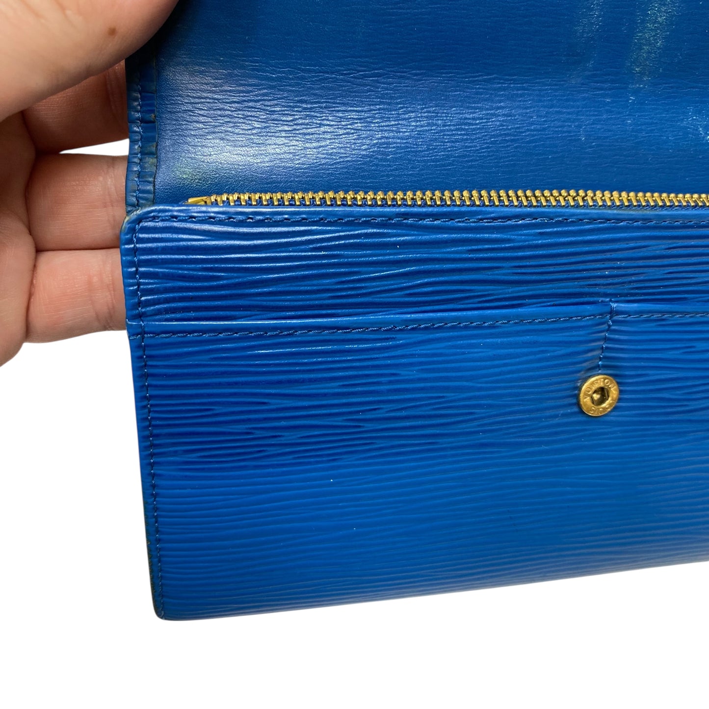 Wallet Luxury Designer By Louis Vuitton In Blue, Size:Medium