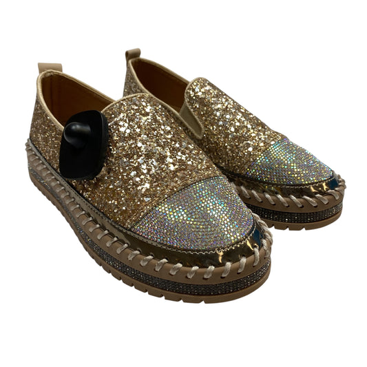 Shoes Flats By Cme In Gold, Size:8.5