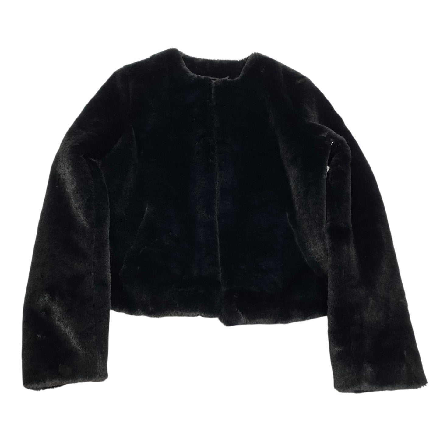 Jacket Faux Fur & Sherpa By Express In Black, Size:M