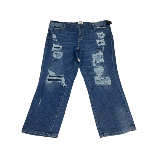 Jeans Straight By True Craft In Blue Denim, Size:18