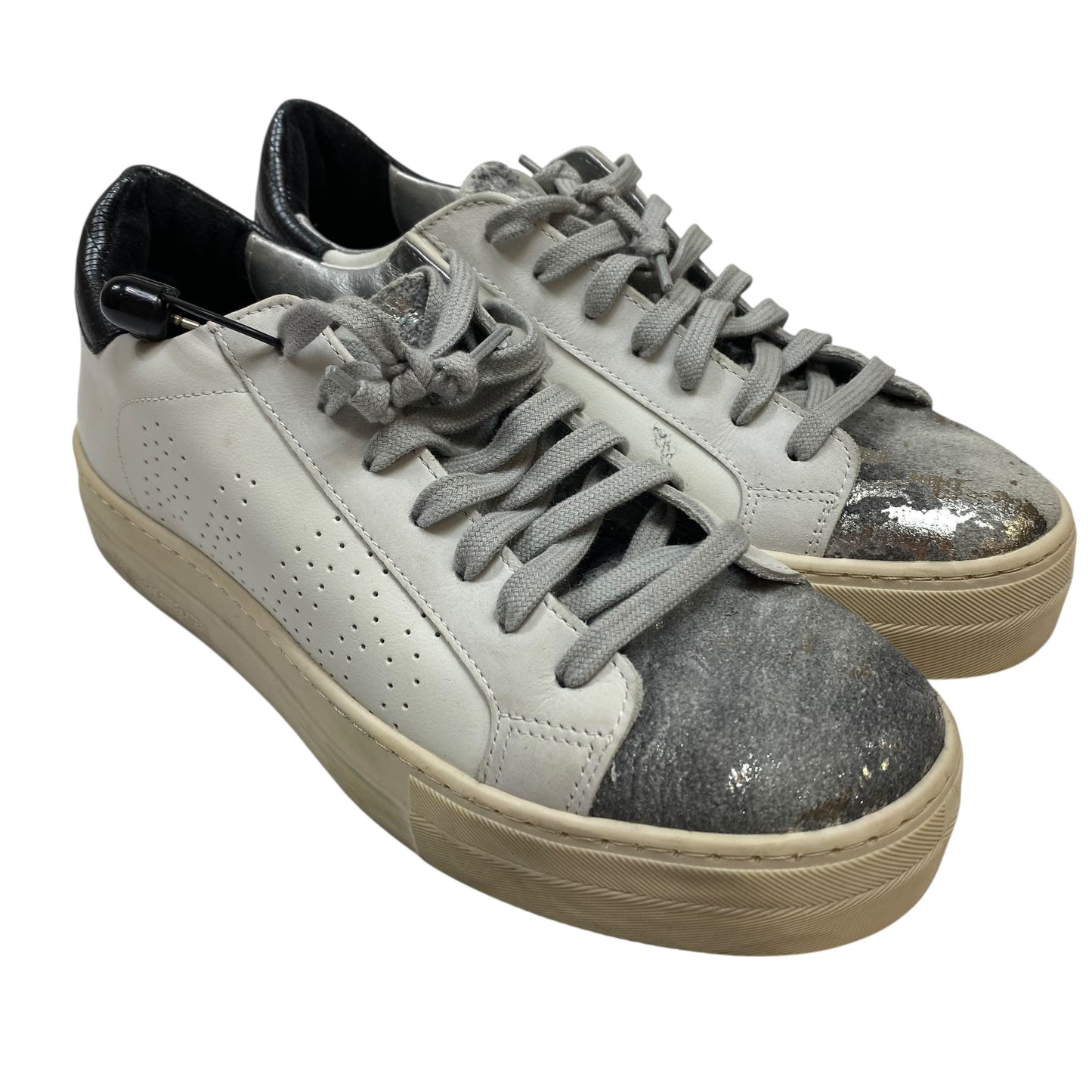 Shoes Designer By P448 In Grey & White, Size:8.5