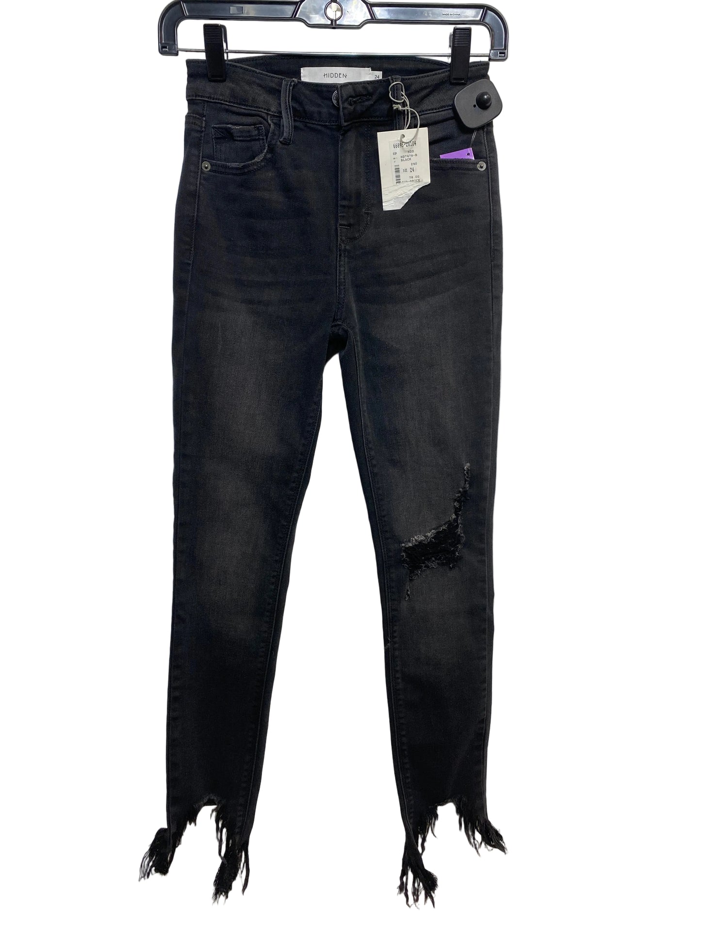 Jeans Skinny By Hidden In Black Denim, Size: 0