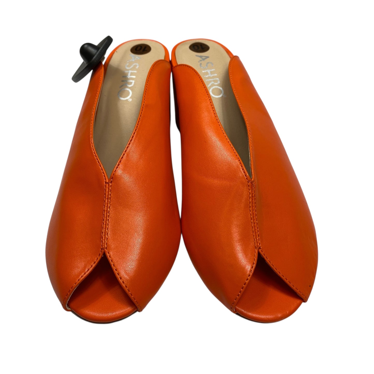 Sandals Heels Block By Ashro In Orange, Size:10