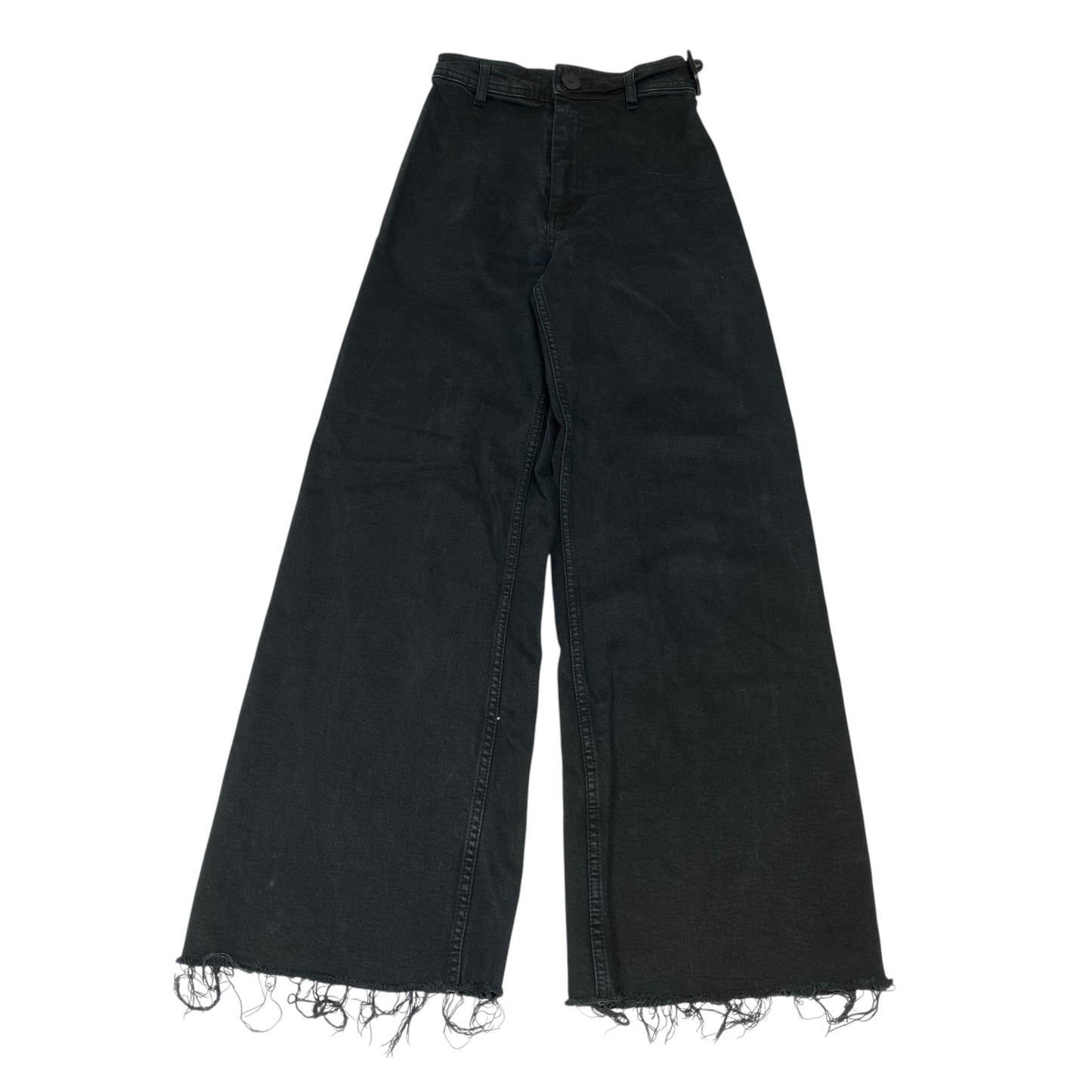 JEANS WIDE LEG by ZARA in BLACK DENIM, Size:2