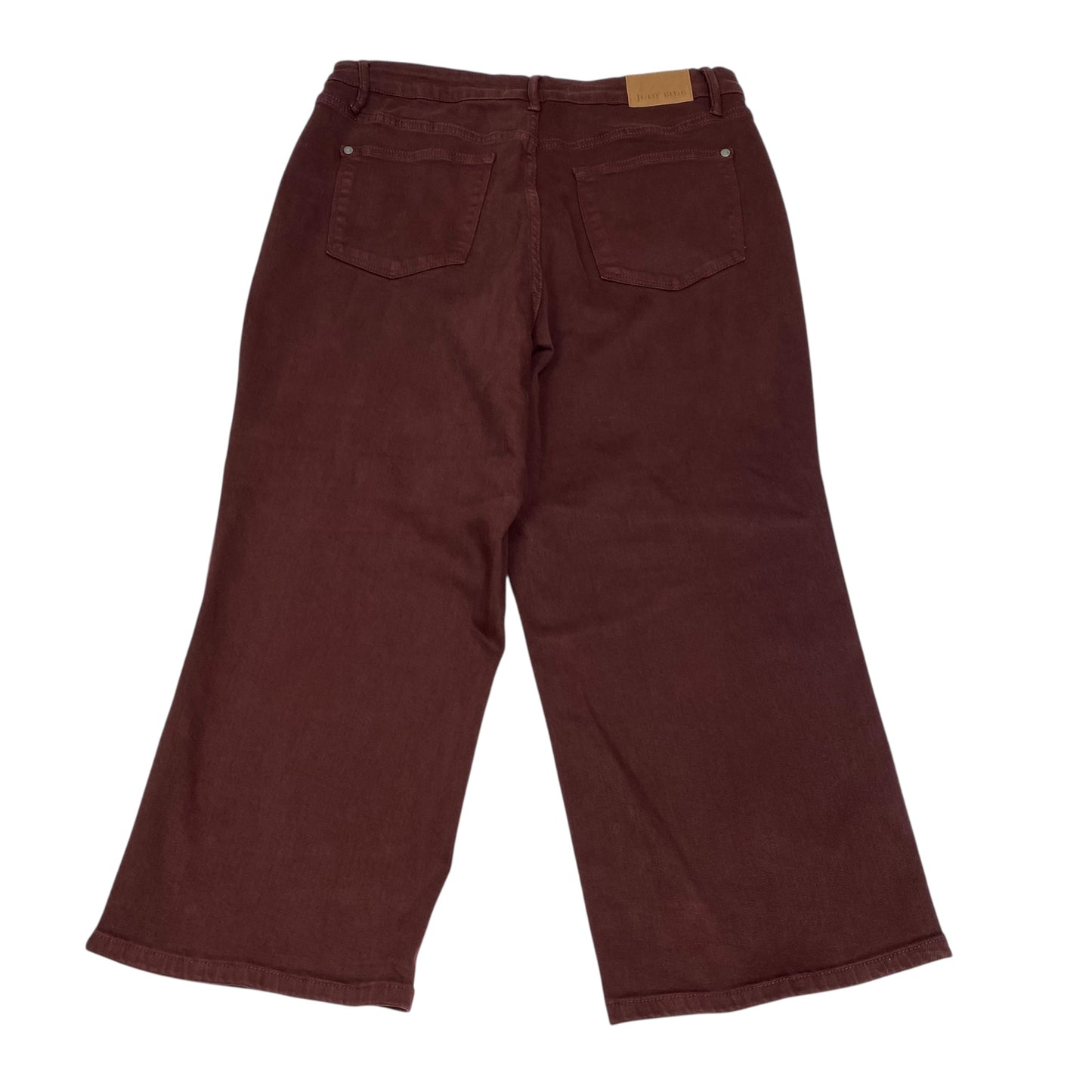 Jeans Cropped By Judy Blue In Red Denim, Size:16