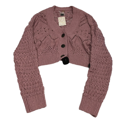 Sweater Cardigan By Free People In Pink, Size:Xs