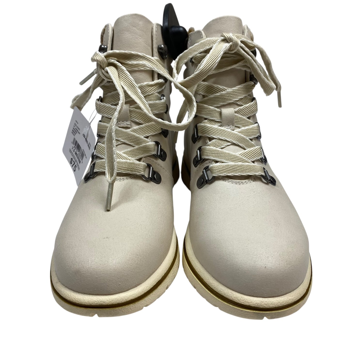 Boots Ankle Flats By St Johns Bay In Cream, Size:7.5