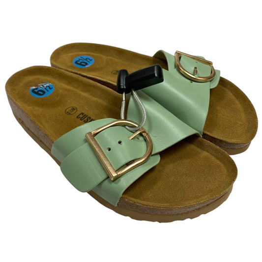Sandals Flats By Cushionaire In Green, Size:6.5