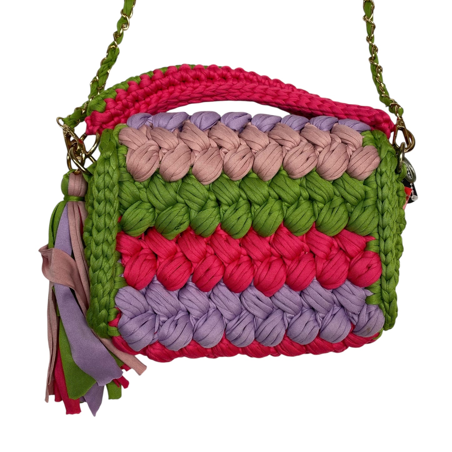Crossbody By Clothes Mentor In Green & Pink, Size:Small