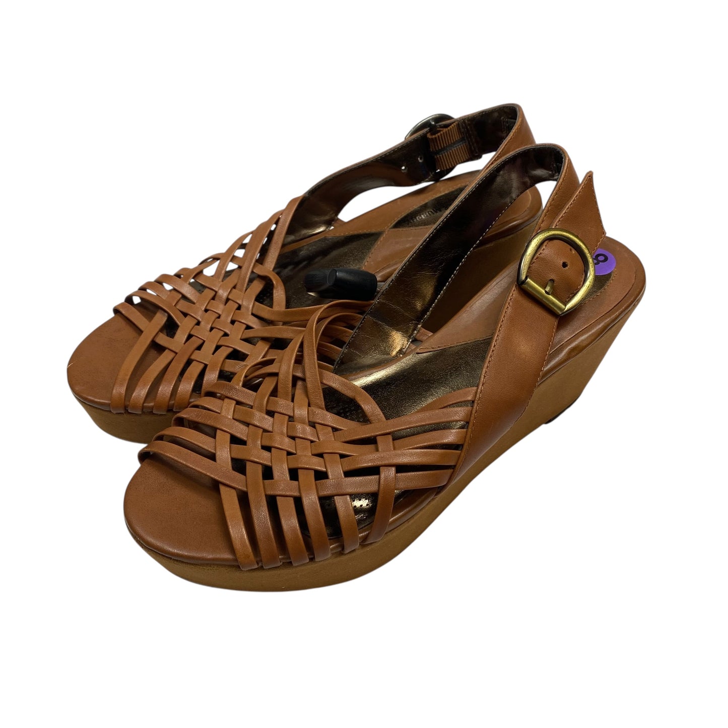 Sandals Heels Wedge By Johnston & Murphy In Brown, Size:8
