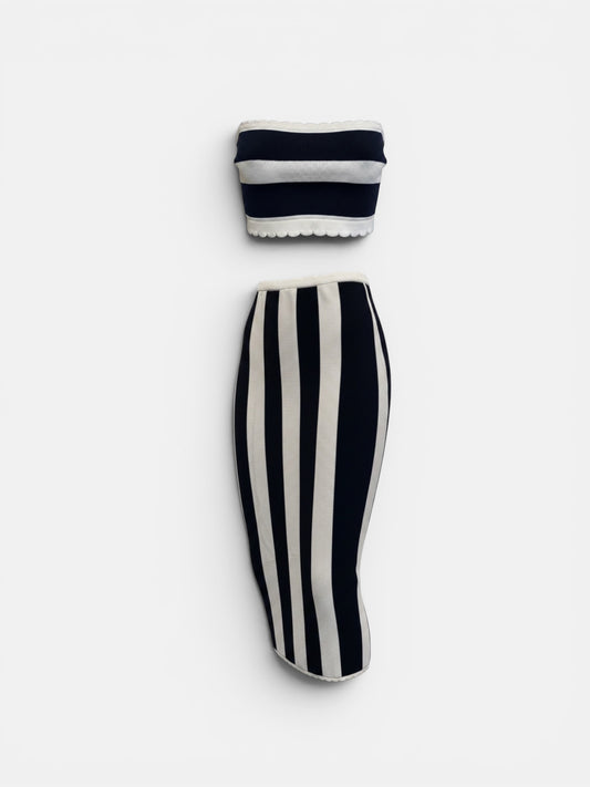 Skirt Set 2pc By Anthropologie In Blue & White, Size: Xs