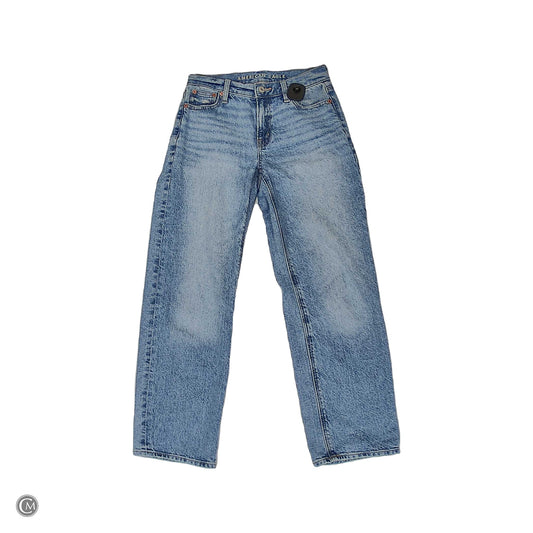 Jeans Straight By American Eagle In Blue Denim, Size: Xxs image 1